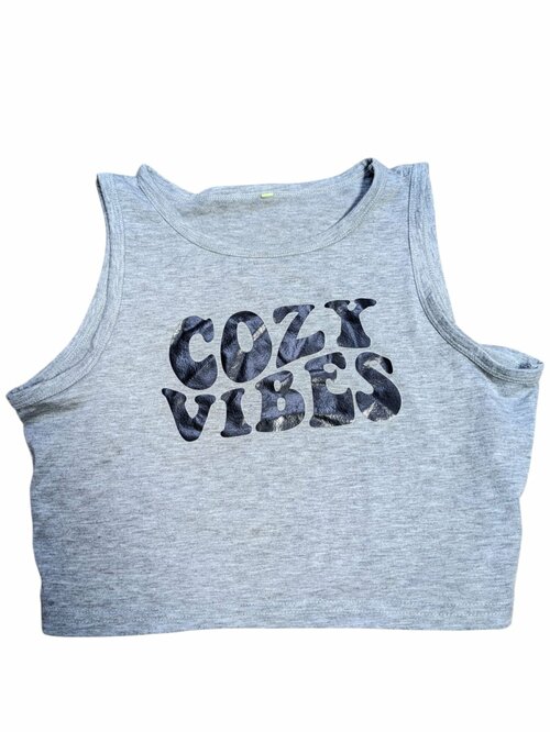 Šedý topík pro holky COZY VIBES secondhand Shein