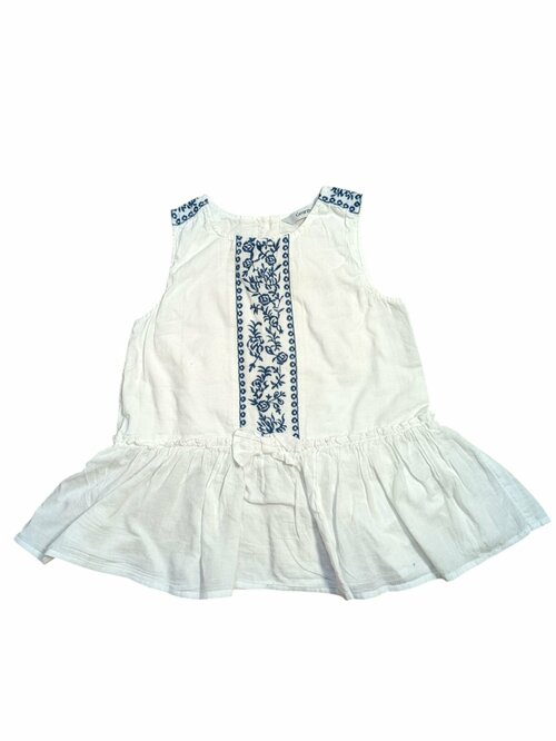 bílé šaty s modrým vzorem pro holky secondhand george