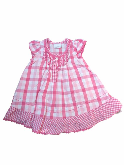 Kostkované šaty bílo růžové pro holky secondhand Next