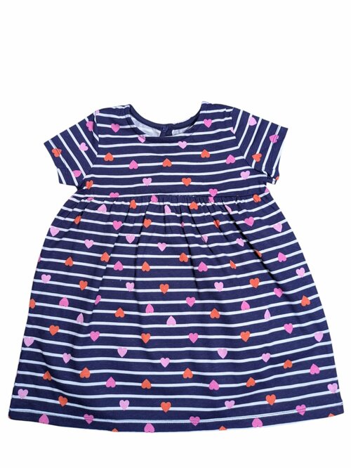Pruhované modré šaty se srdíčky pro holky secondhand George