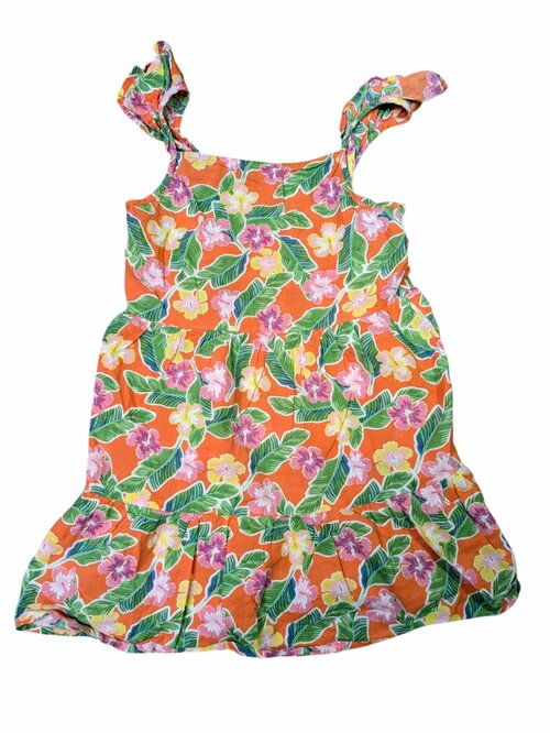 oranžové šaty s květinovým vzorem pro holky secondhand primark 