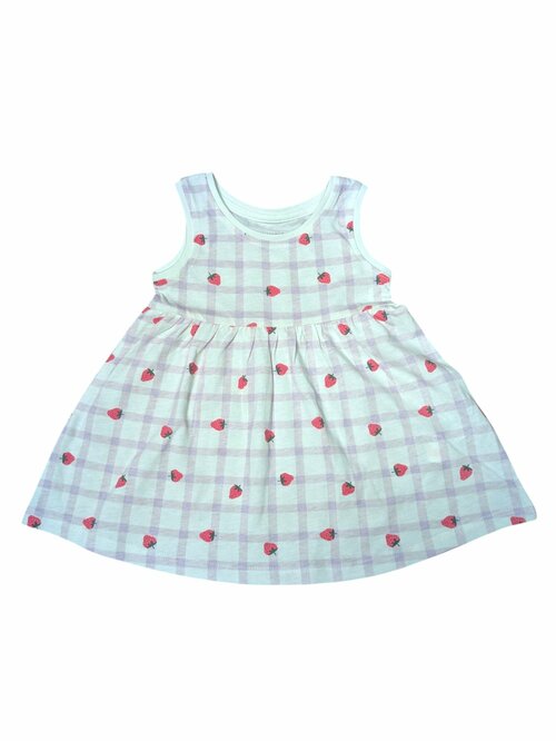 Bílo fialové šaty s obrázky jahod pro holky secondhand Primark