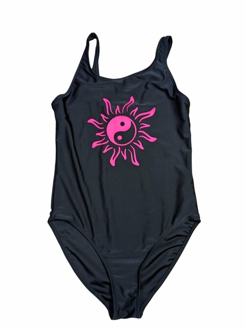 Jednodílné plavky černé Jing a Jang pro holky outlet Primark