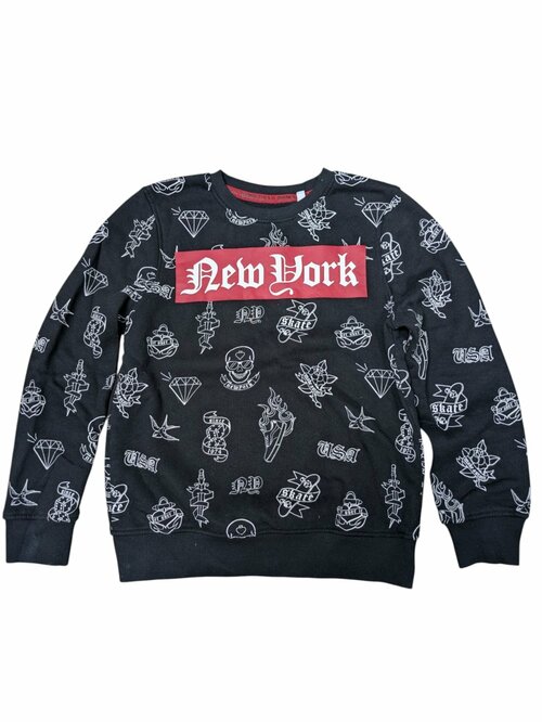 Černá mikina s obrázky pro kluky secondhand C&A