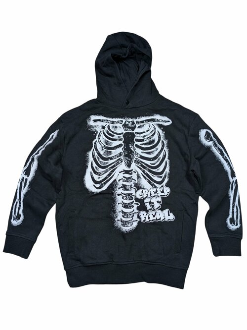 Černá mikina s kostlivcem secondhand George