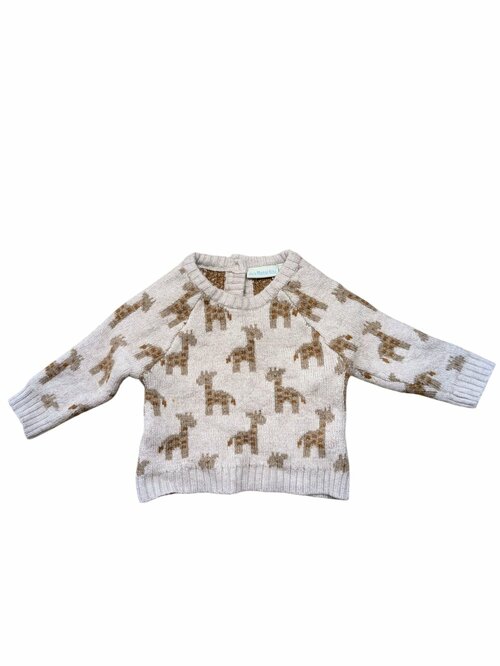 Světlý svetr se zvířátky pro kluky secondhand Jojo Maman Bébé