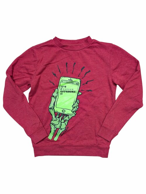 Červená mikina s obrázkem pro kluky secondhand Quiksilver