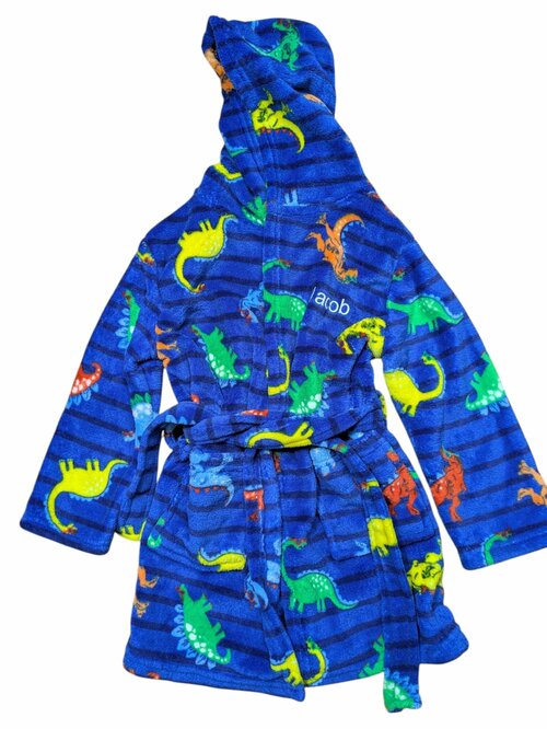 Modrý župan s dinosaury pro kluky secondhand