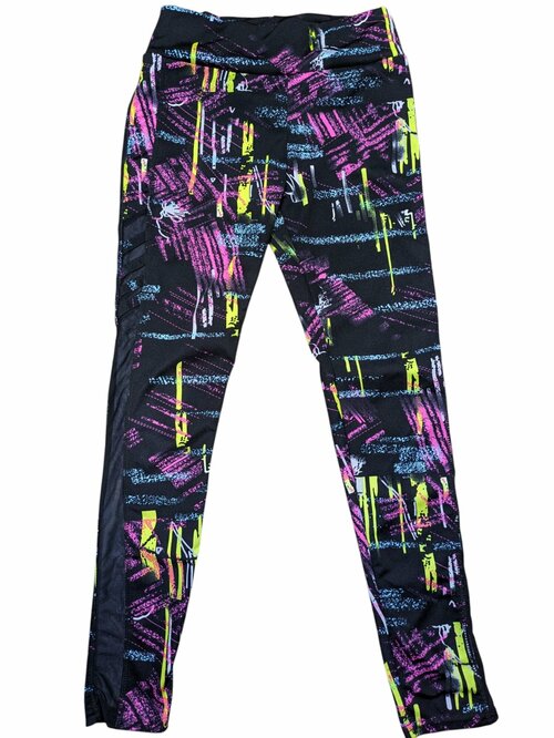 Černé legíny se vzorem pro holky secondhand