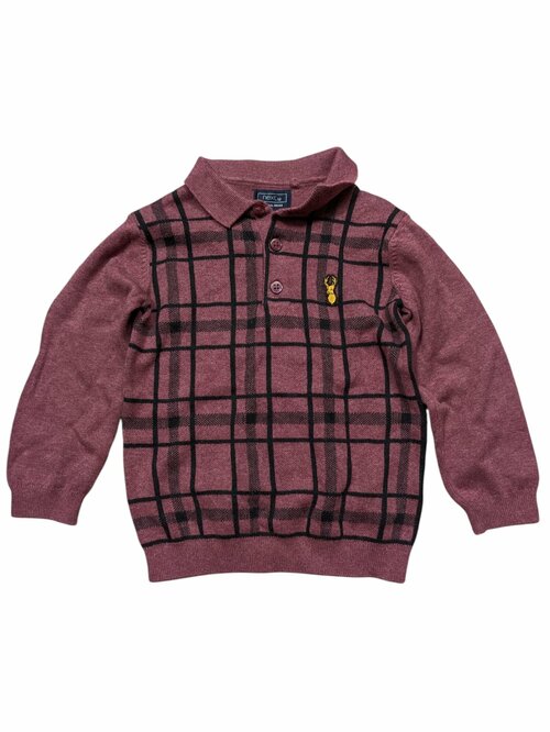 Vinová žíhaná svetrová mikina slabá pro kluky secondhand Next