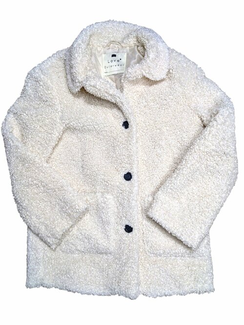 Bílý kabát huňatý pro holky secondhand F&F