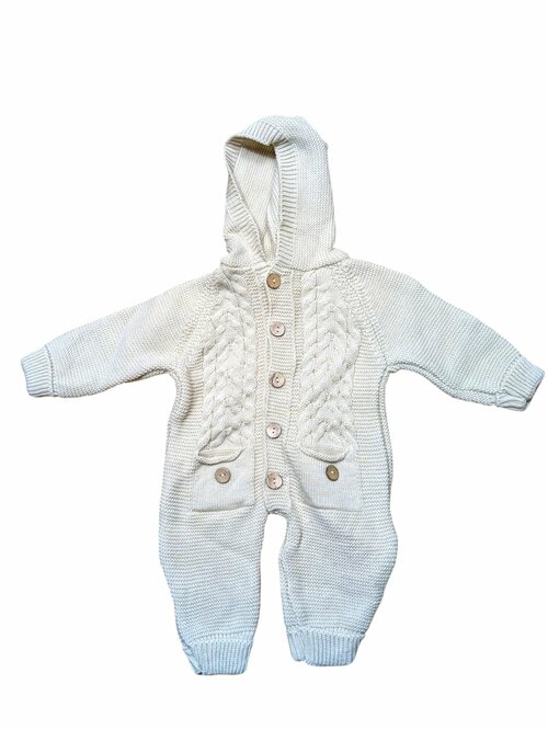 Světlý pletený overal overal teplý pro kluky