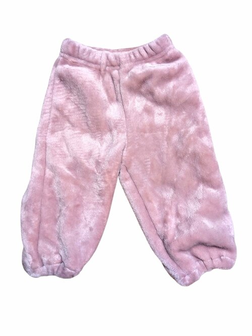 Huňaté růžové teplejší kalhoty pro holky secondhand Shein