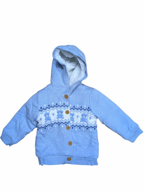 Světle modrá teplá bunda s kožichem pro kluky secondhand Nutmeg