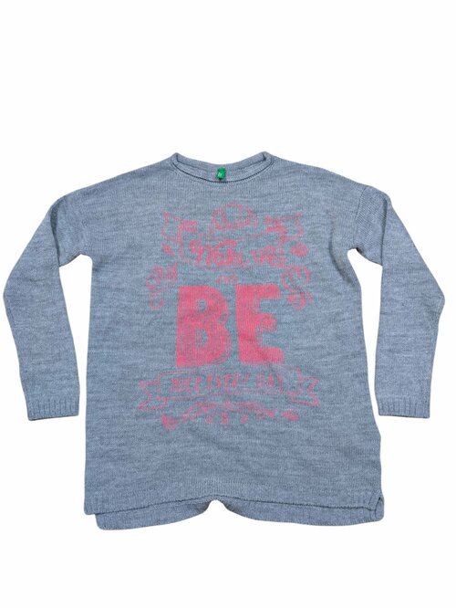 Šedý svetr s nápisem pro holky secondhand 