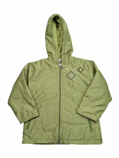 Zelená šusťáková bunda s fleecem pro holky secondhand