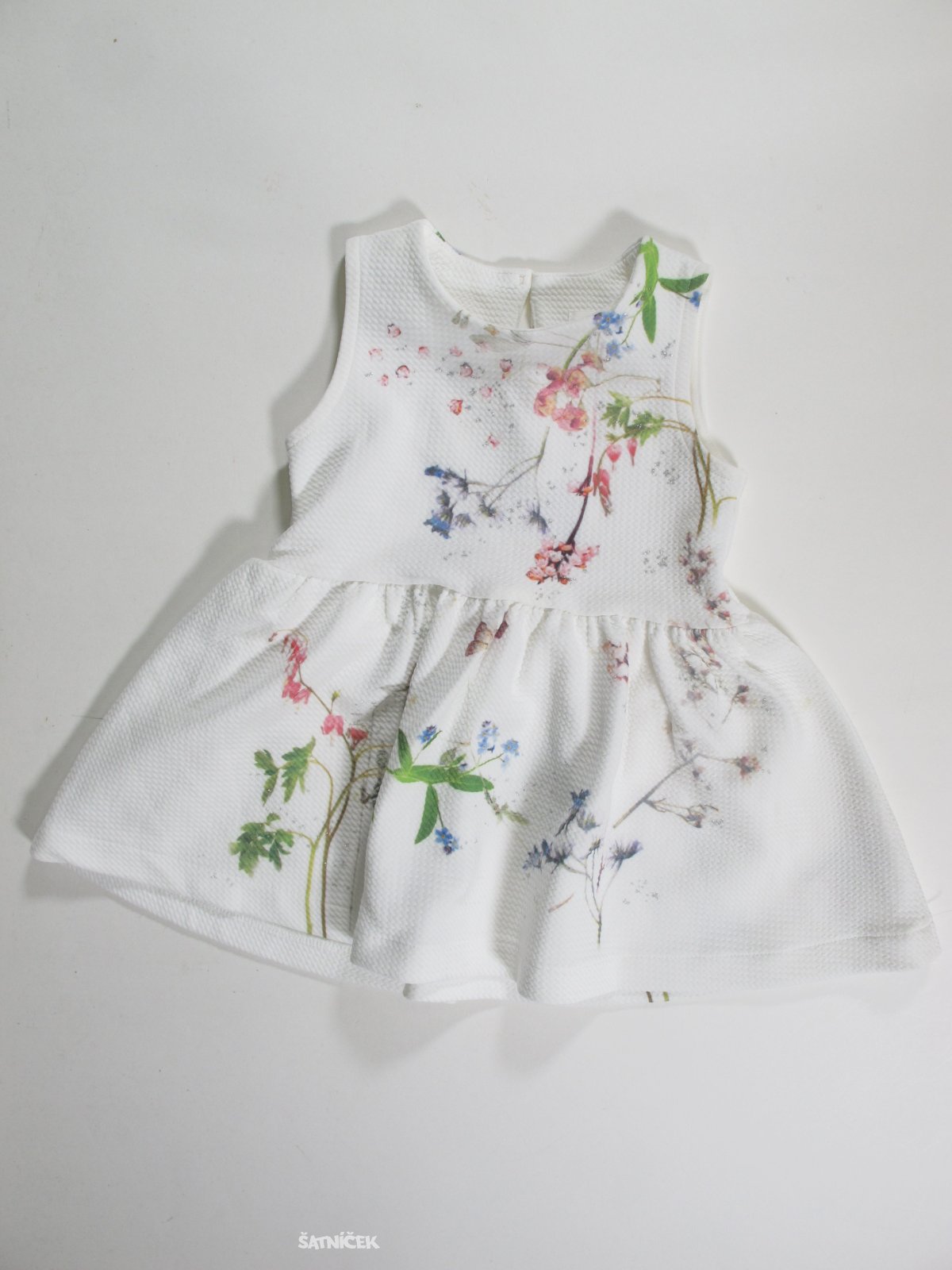 Šaty s kytkami bílé pro holky osecondhand