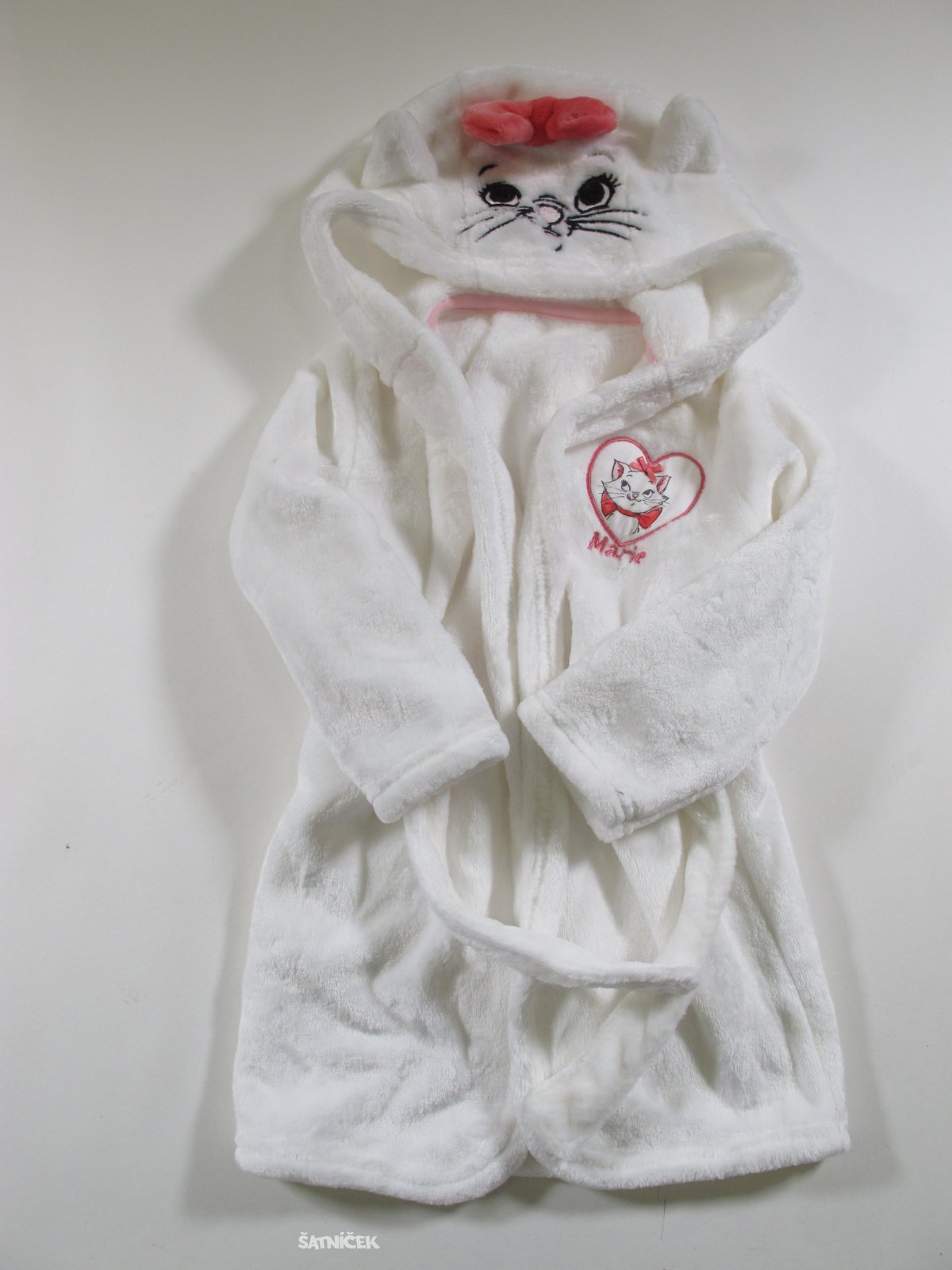 Bílý župan s kočičkou second hand 