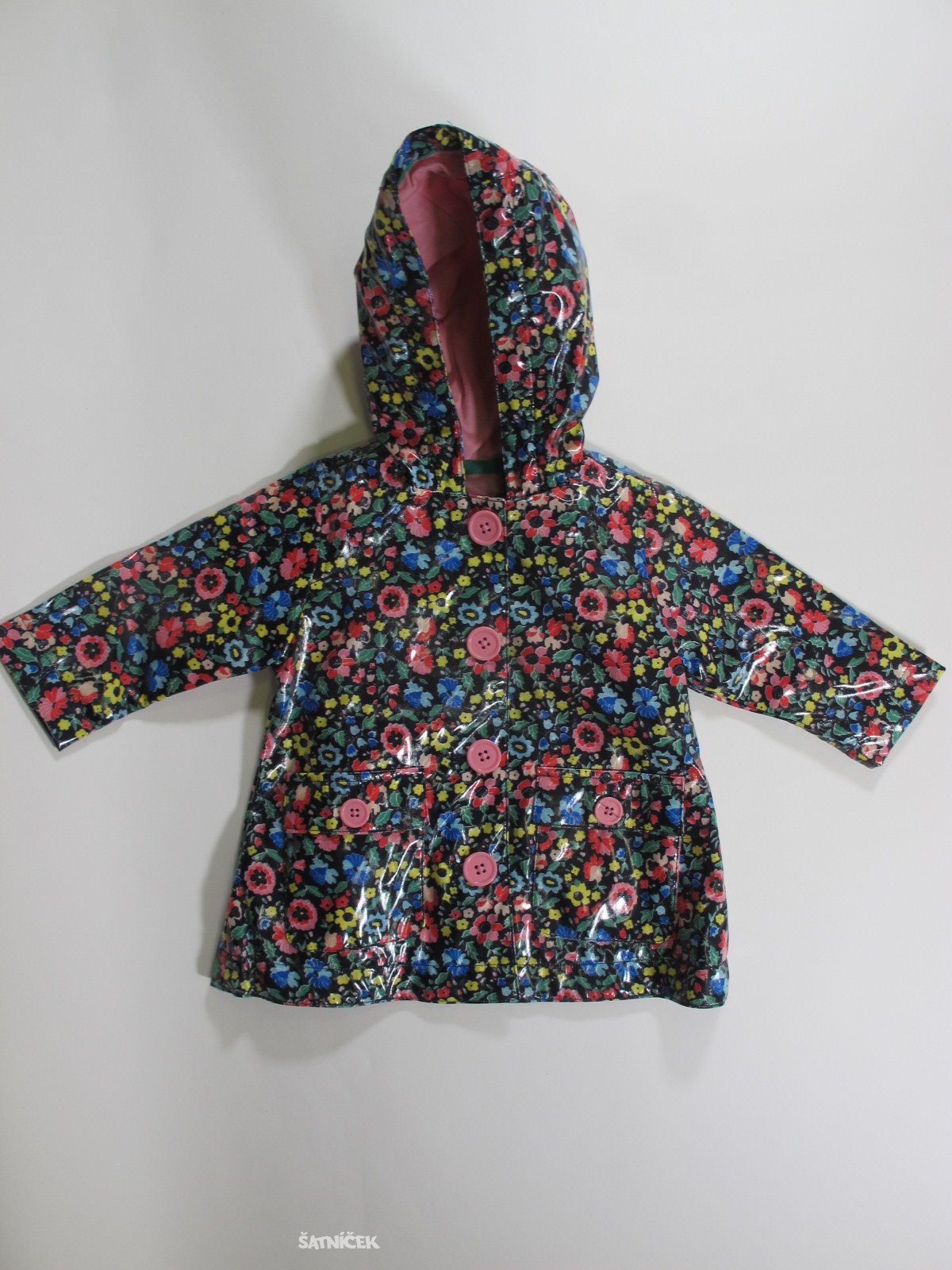 Pogumovaná bunda pro holky  s kytkami secondhand