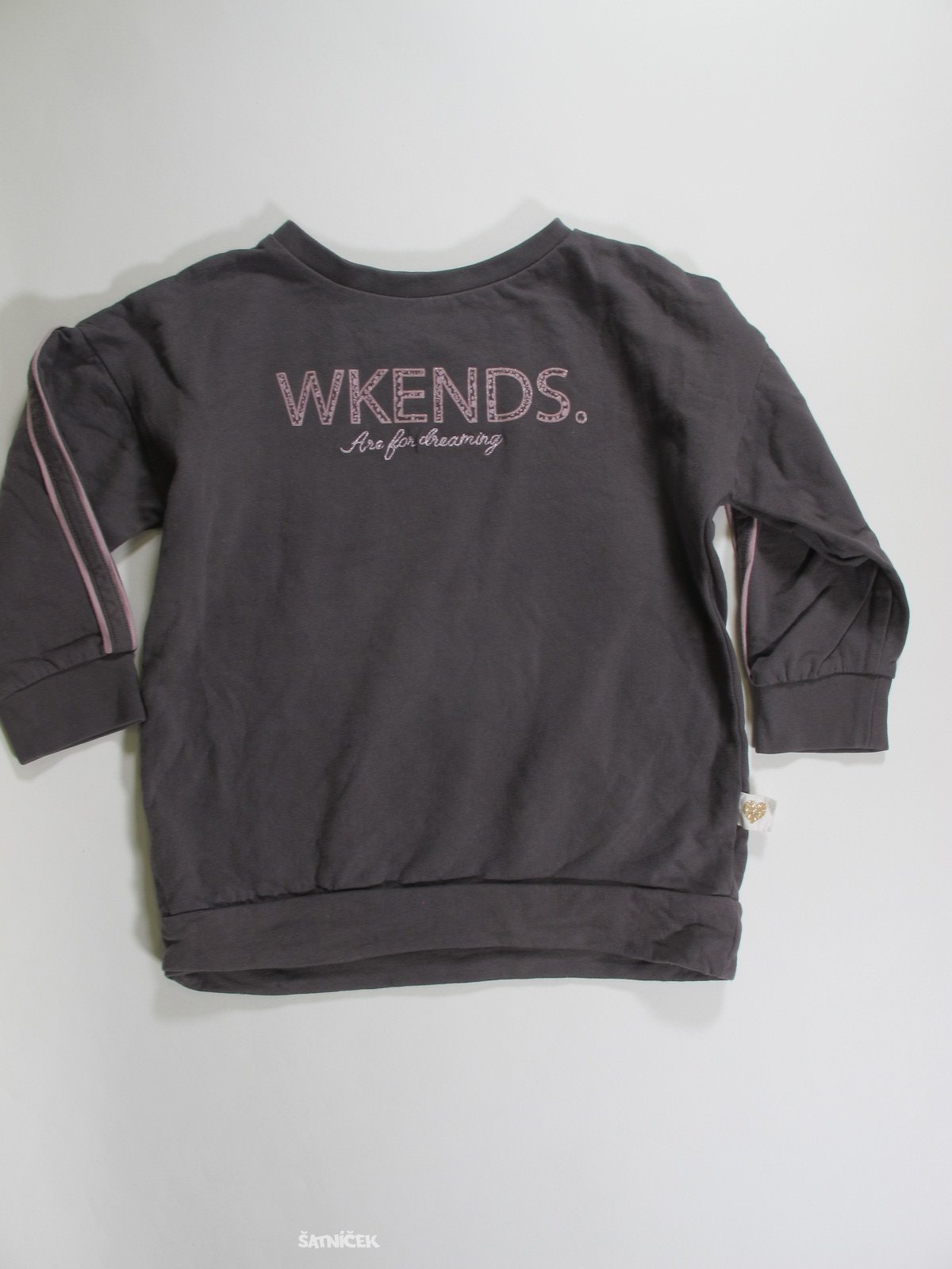 Mikina pro holky černo šedo růžová secondhand
