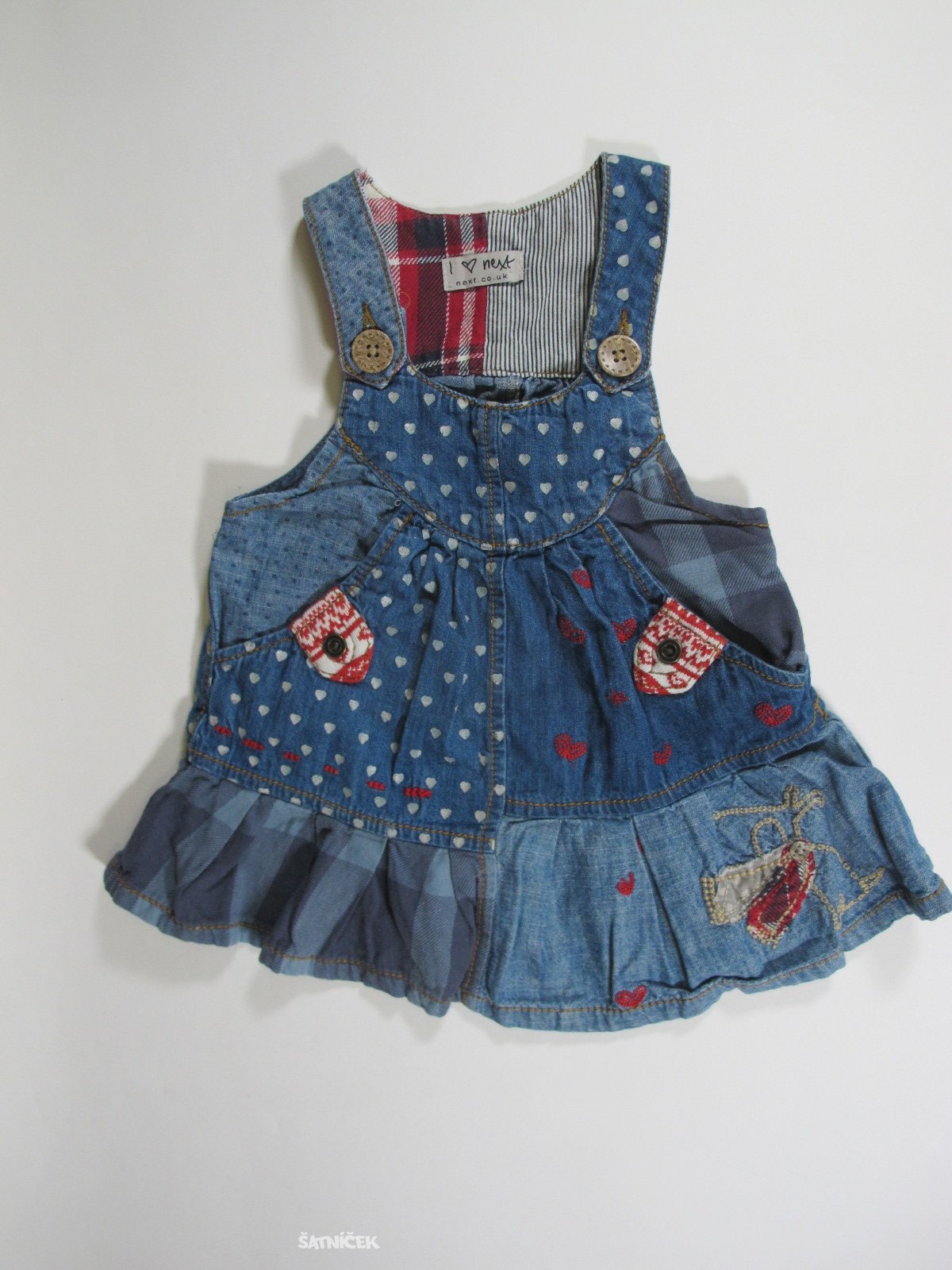 Modré džínové šaty na ramínka  secondhand