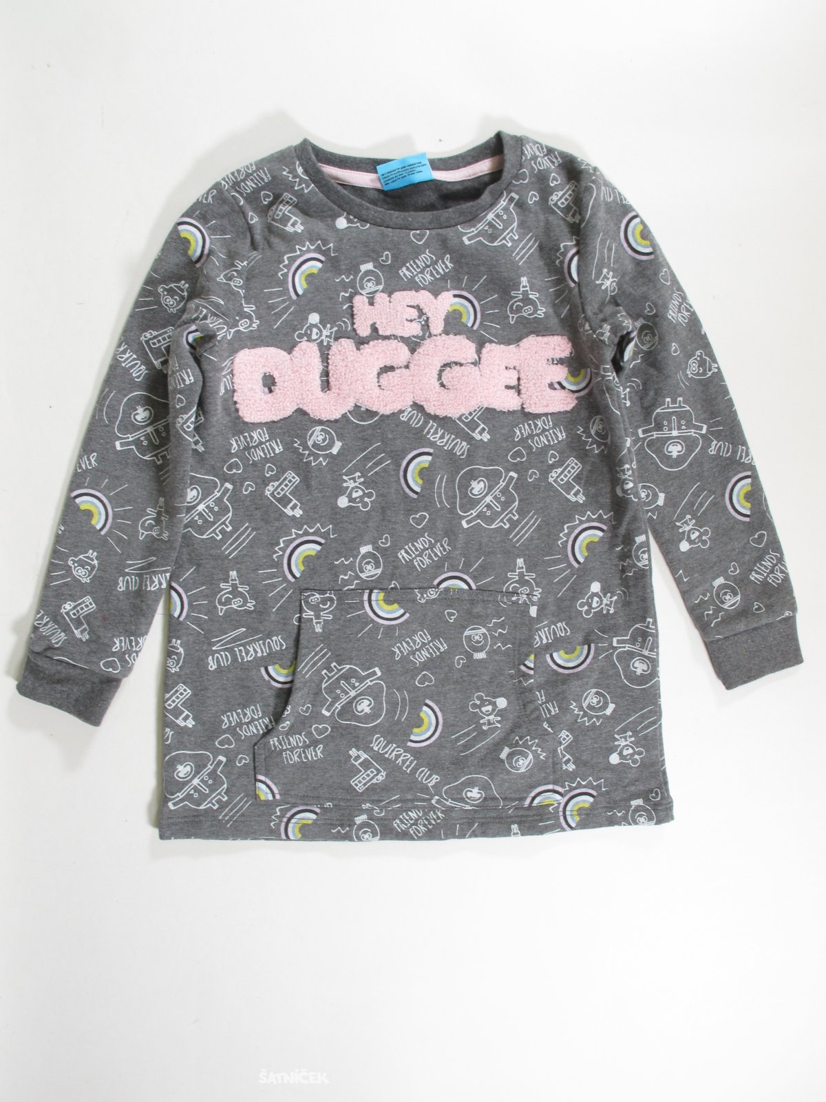 MIkina pro holky s nápisy delší  secondhand