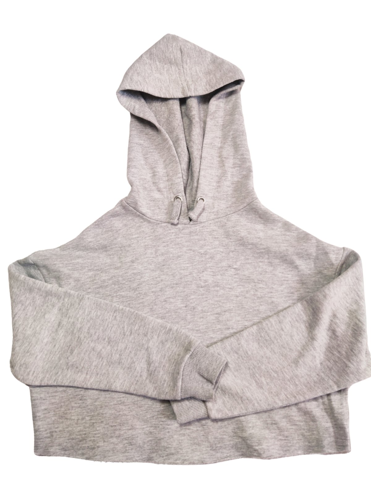 Crop mikina šedá s kapucí pro holky outlet