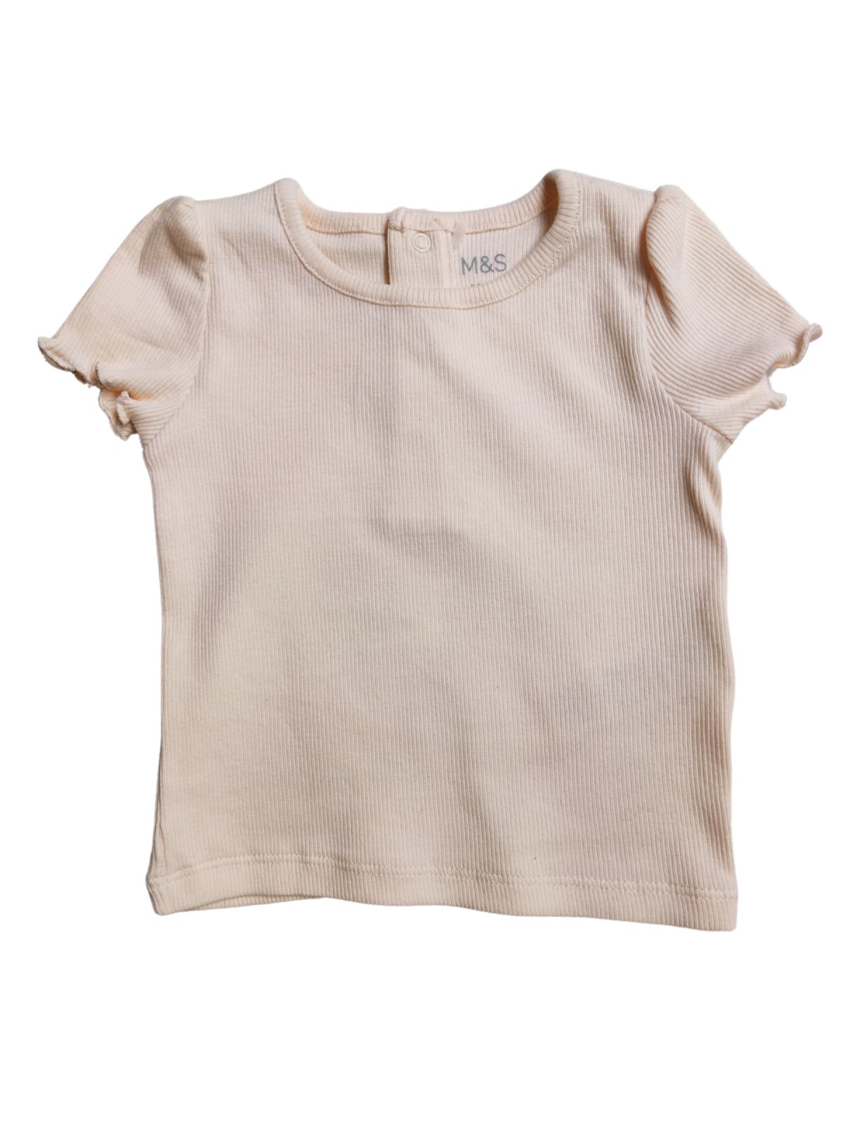 Meruňkové krátké triko žebrované pro holky outlet