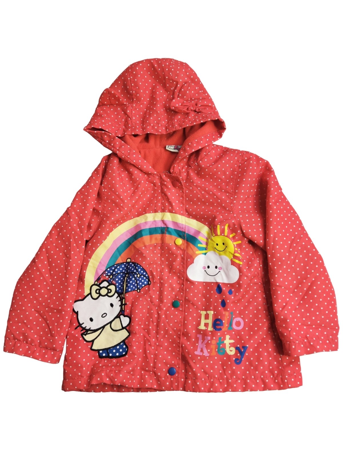 Puntíkatá bunda s obrázkem pro holky secondhand TU