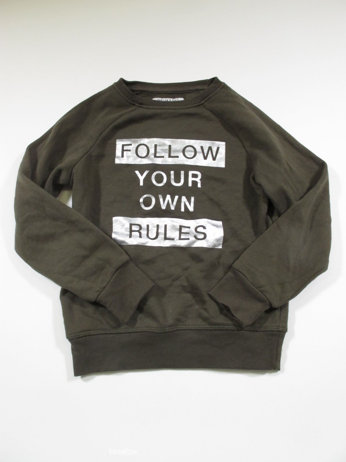 Zelená mikina s nápisem  proholku secondhand