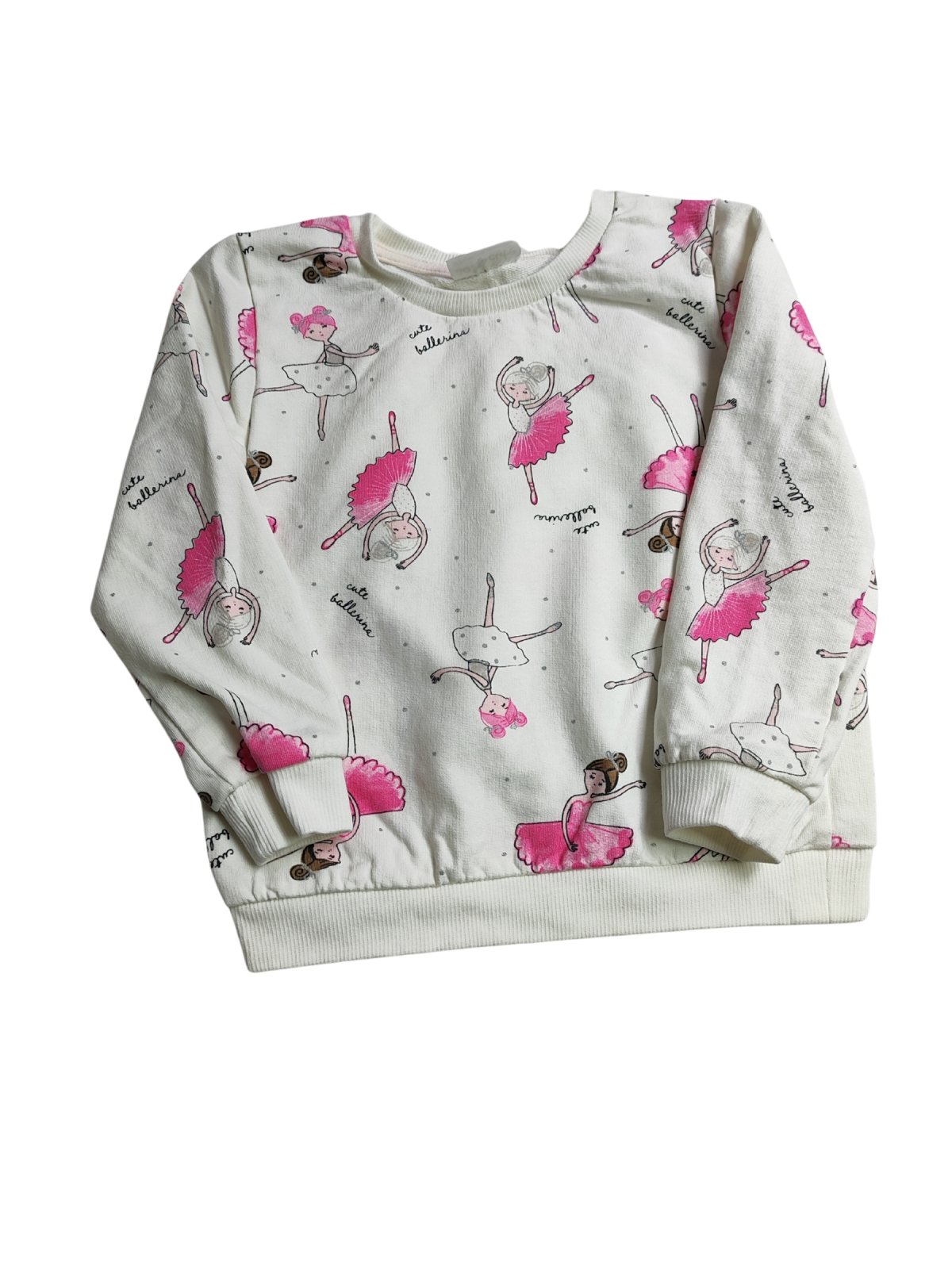 Bílá mikina s baletkou pro holky secondhand so cute