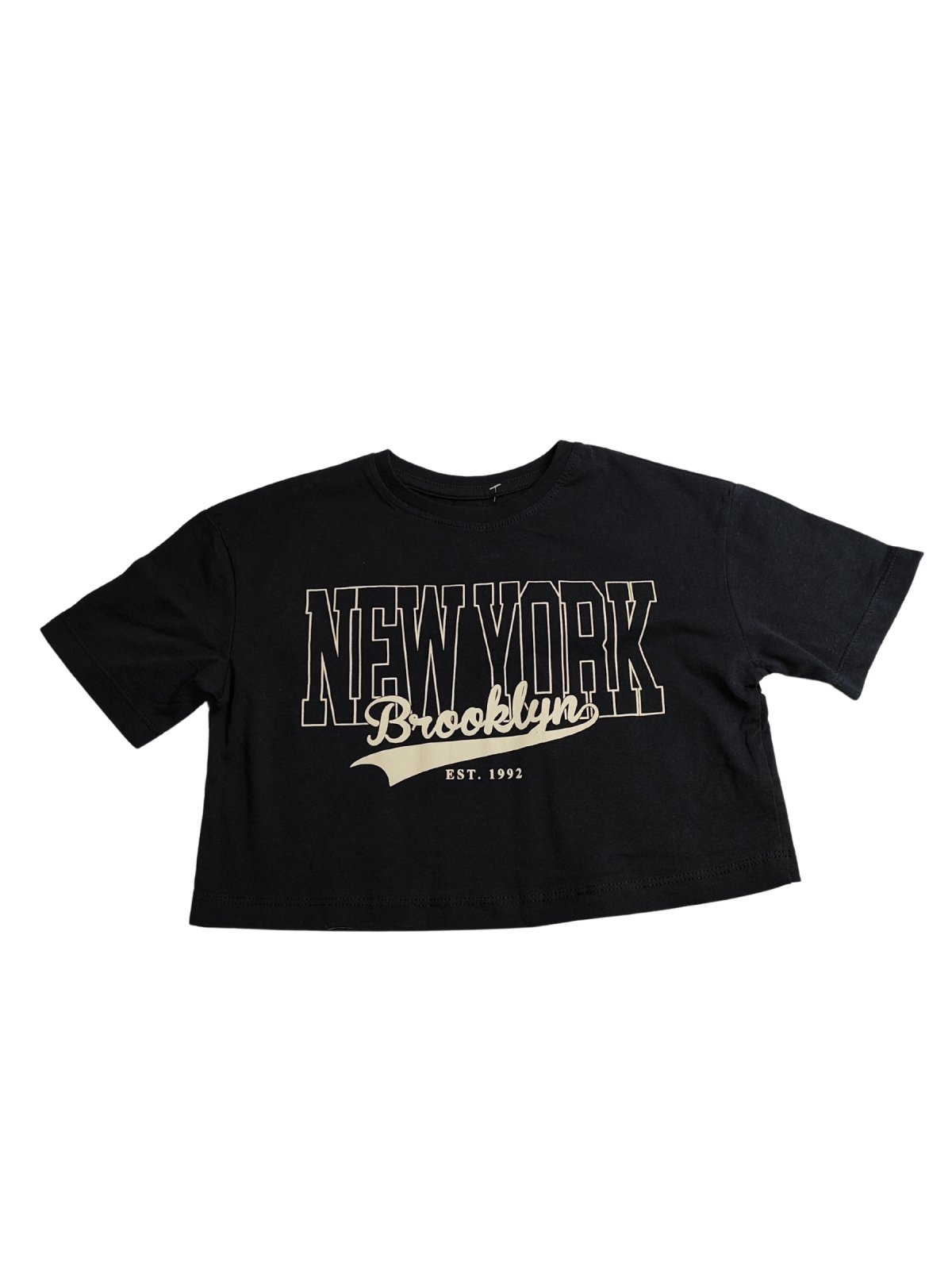 Černý crop top s nápisem pro holky secondhand Primark