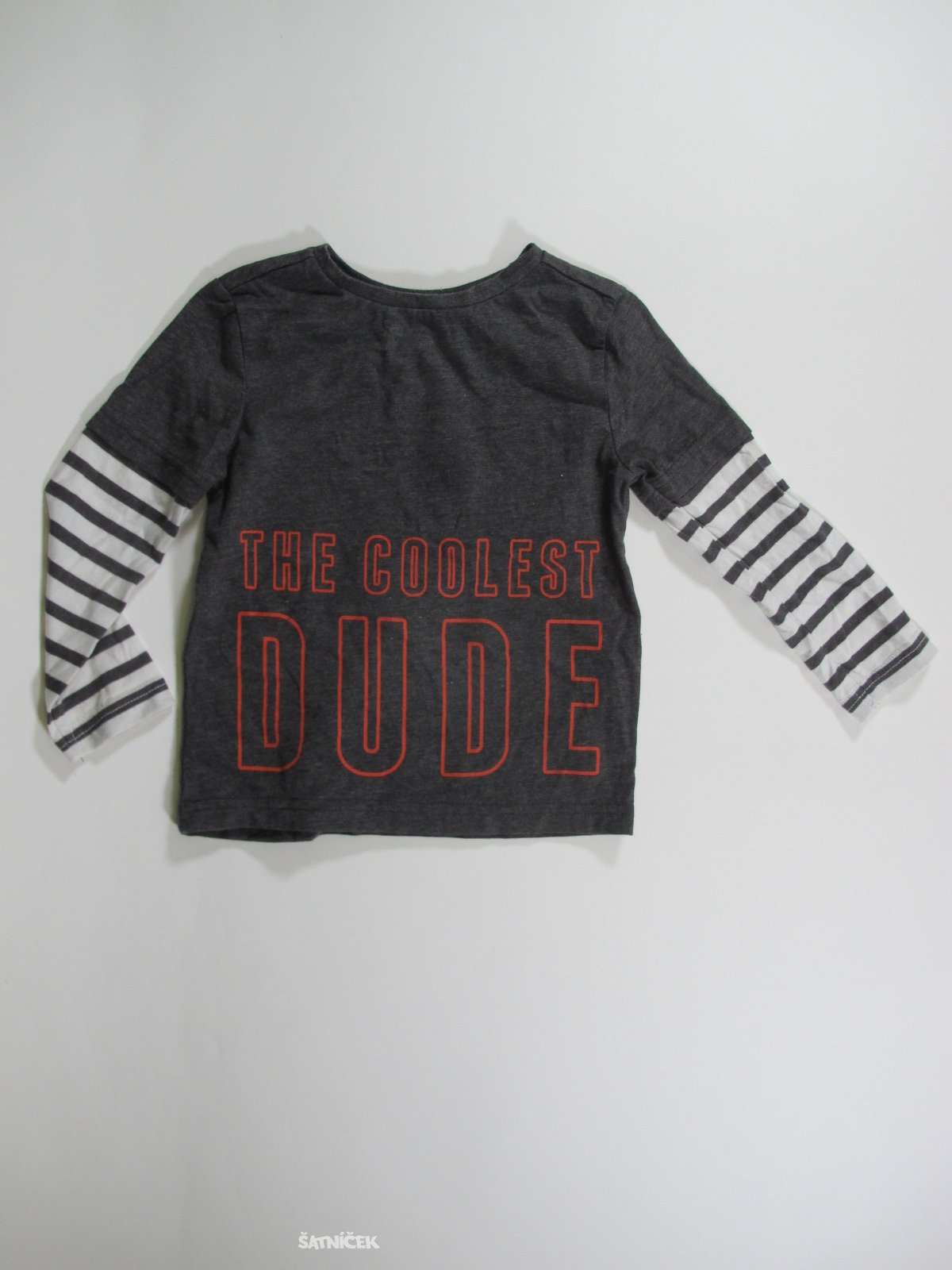 Triko dl.rukáv pro kluky  šedo bílé secondhnad