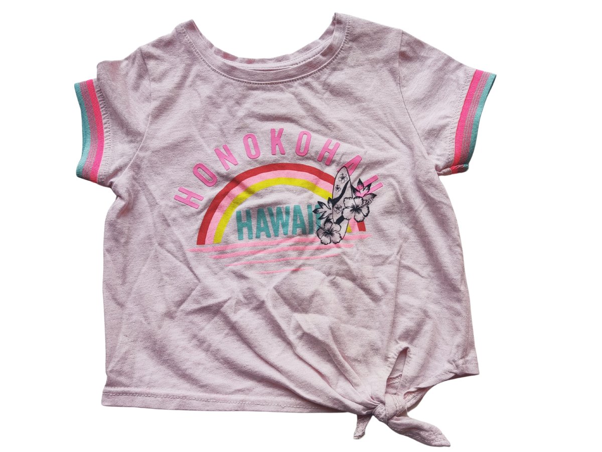 Triko krátké pro holky růžové s nápisem secondhand