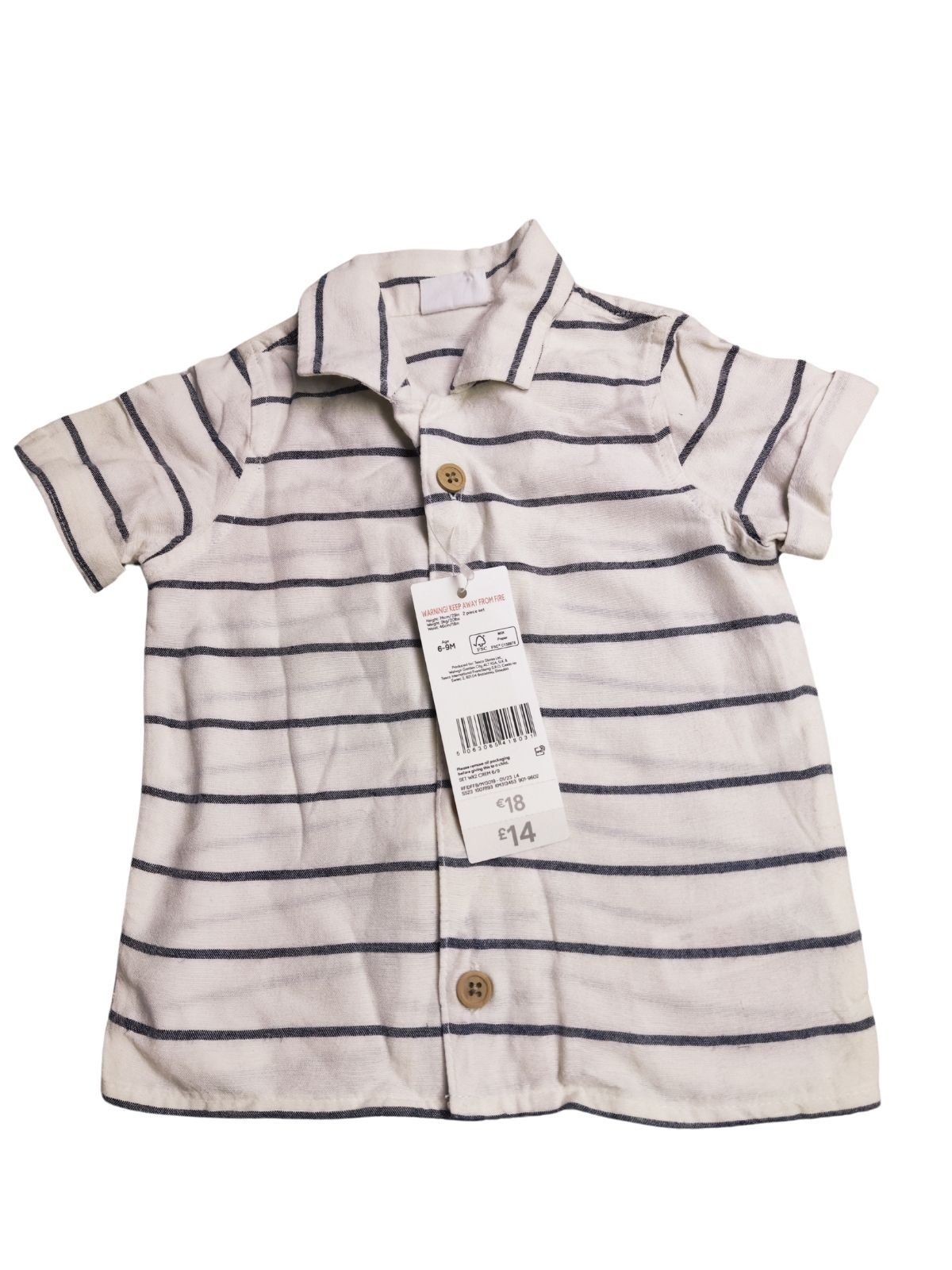 Bílá košile s pruhy pro kluky krátký rukáv outlet F&F