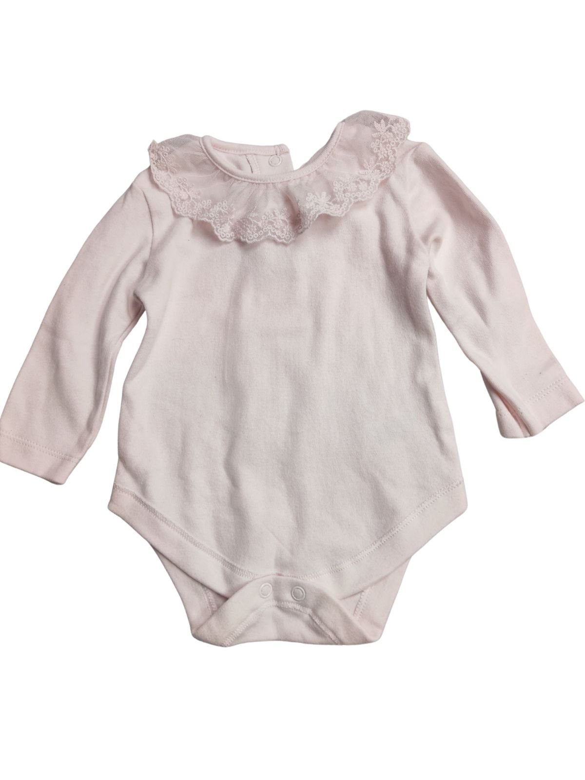 Růžové body s krajkovým límečkem pro holky secondhand Matalan