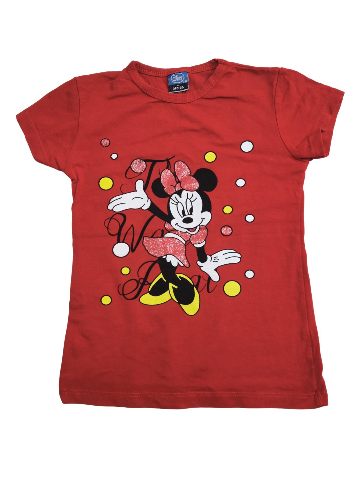Červené triko s obrázkem Minie pro holky secondhand Disney