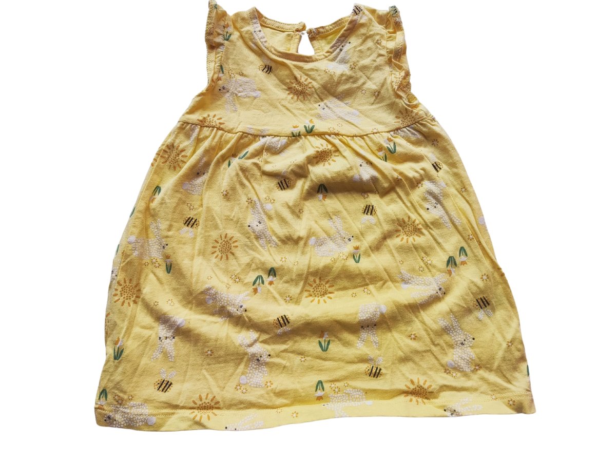 Žluté letní šaty s obrázky secondhand F&F