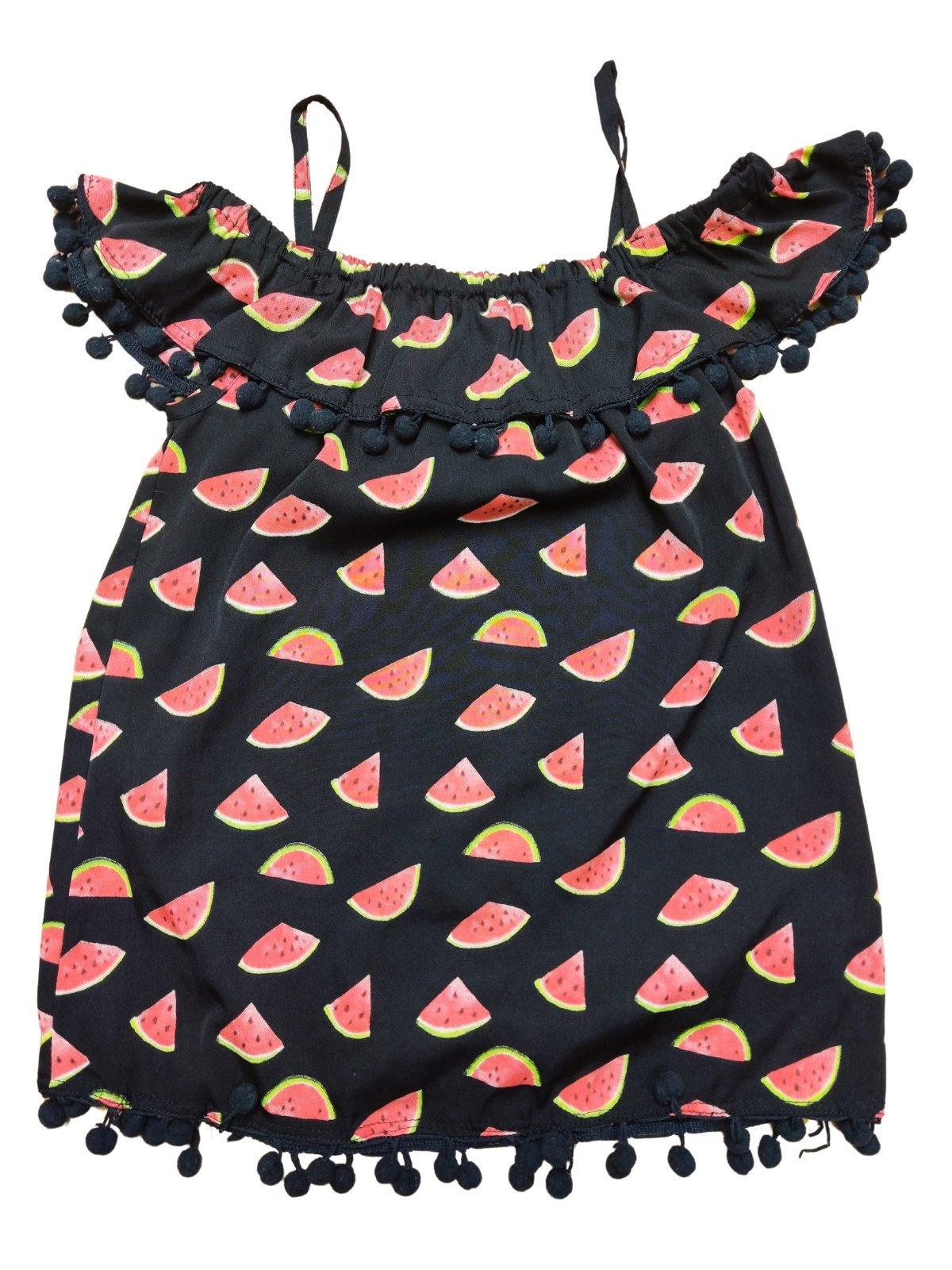 Černý topík s melounem zdobené pro holky secondhand Pepco