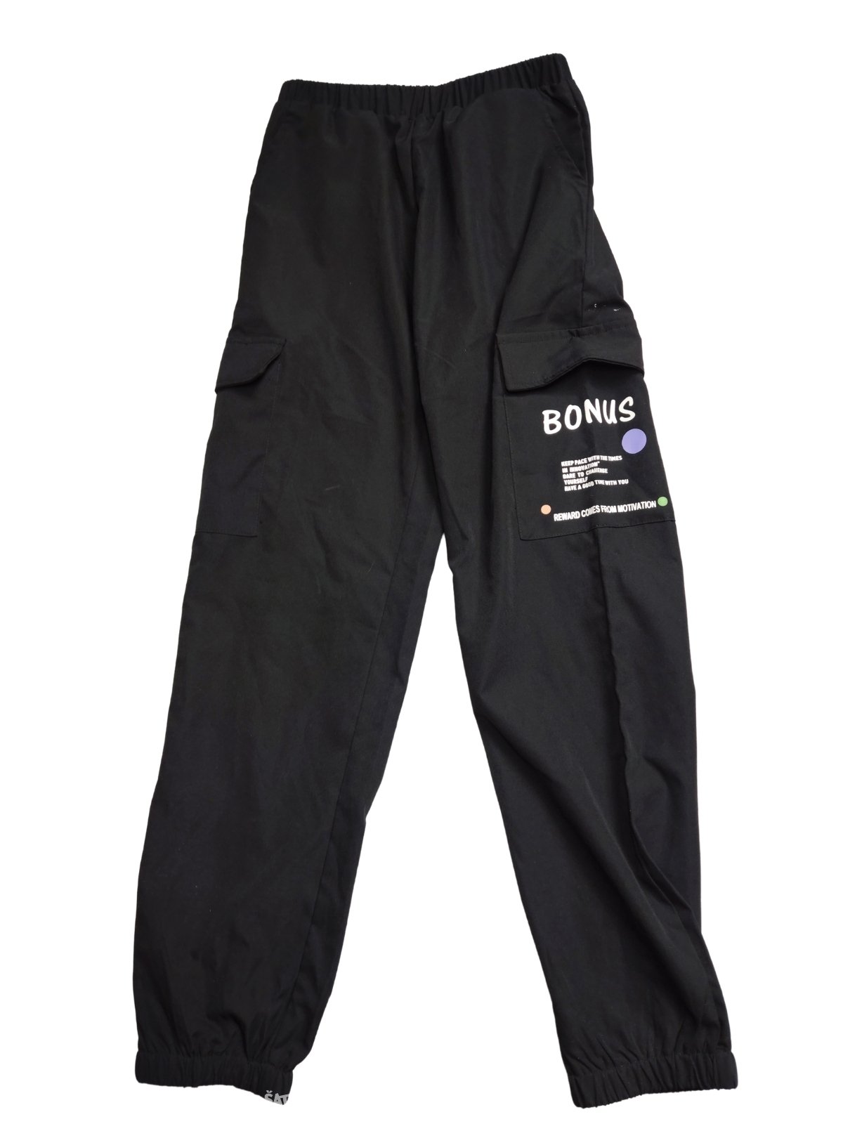 Jarní černé kalhoty pro holky secondhand Shein