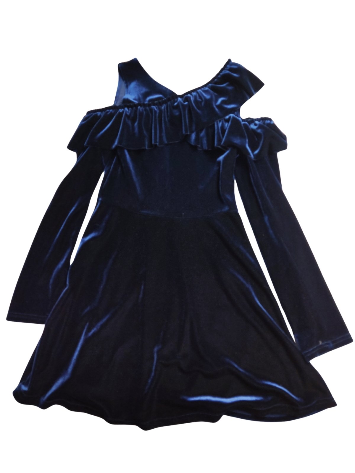 Semišové šaty tmavě modré dlouhý rukáv secondhand Next