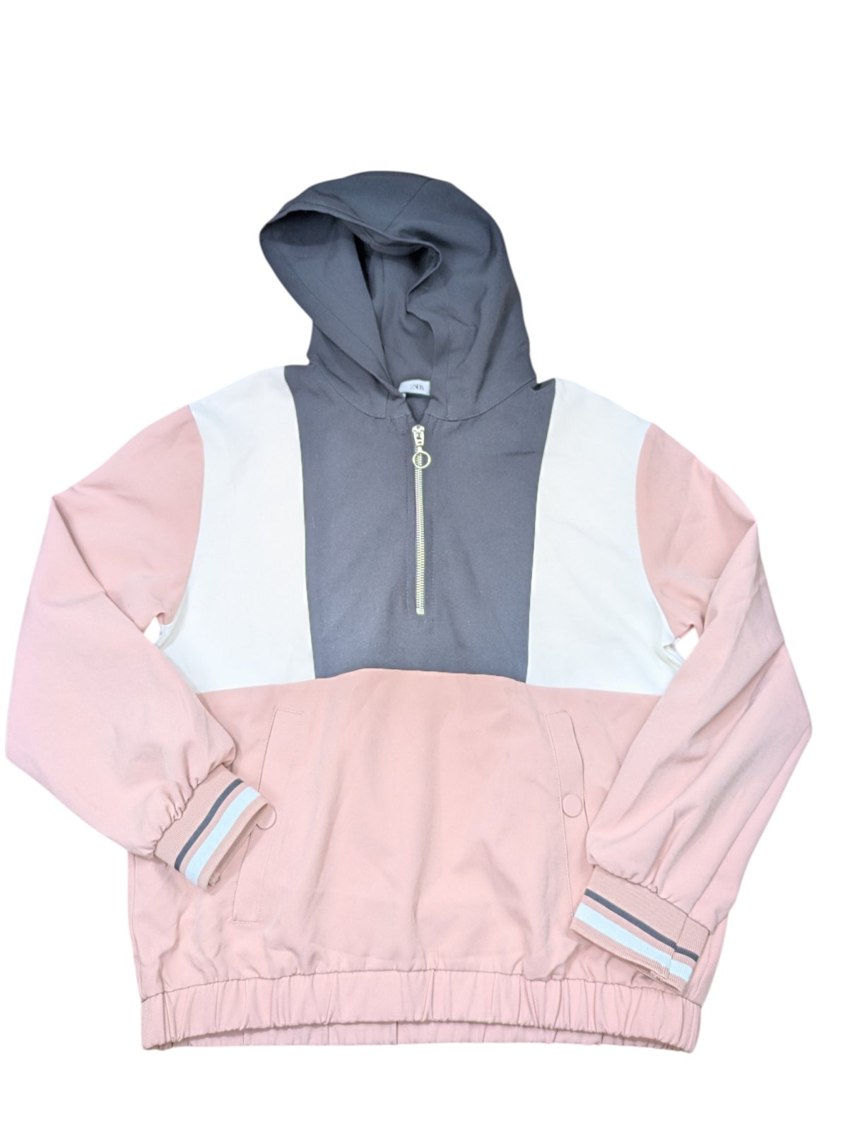 Růžovo-bílo-černá mikina pro holky secondhand Zara