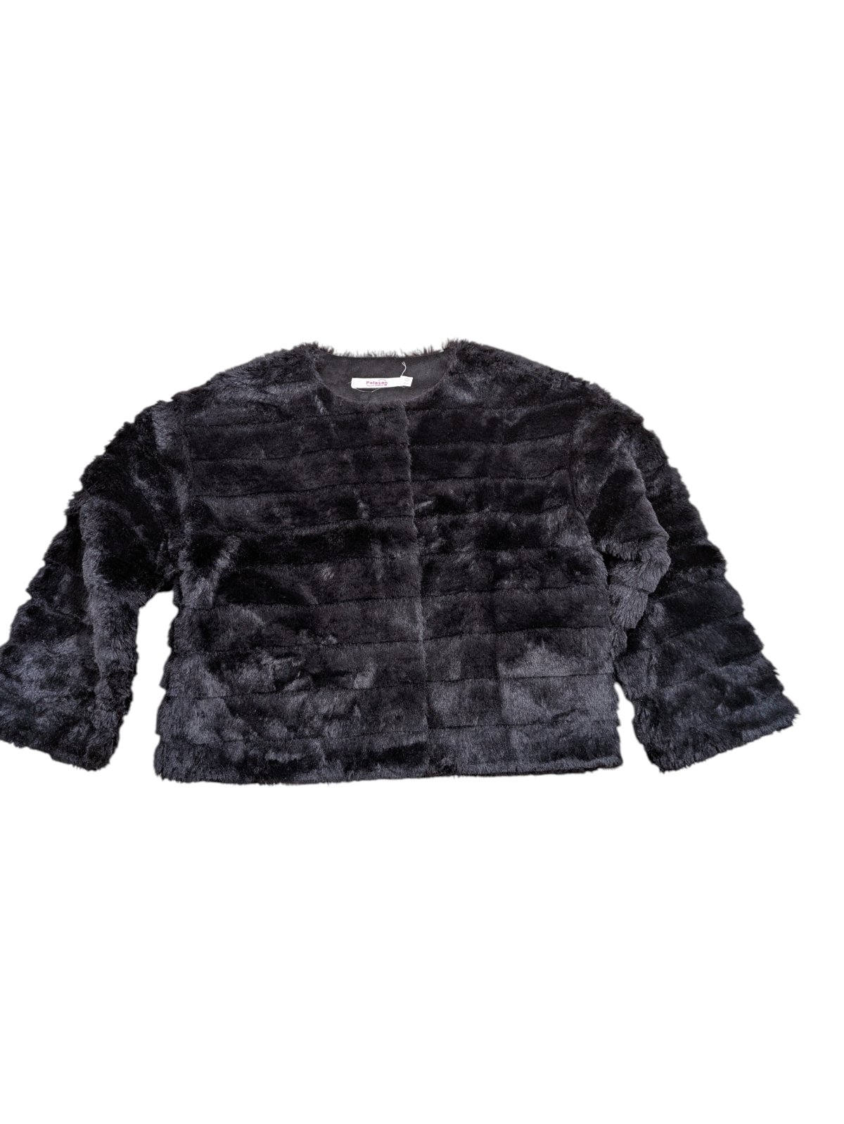 Chlupatý černý kabátek pro holky secondhand -