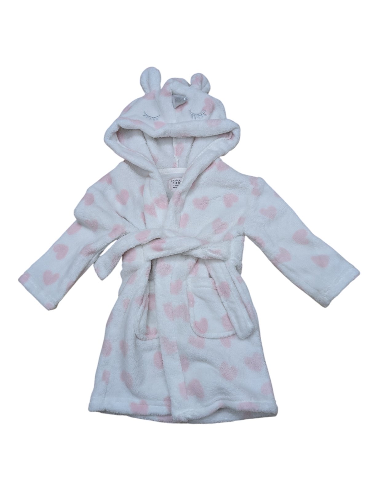 Bílý župan s růžovými puntíky pro holky secondhand Rebel-primark