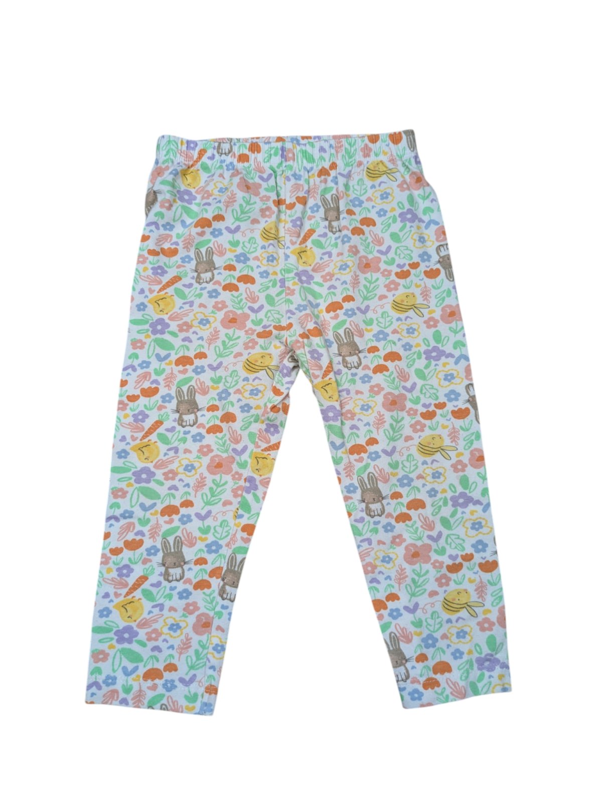 Bílé elasťáky s jarním motivem pro holky secondhand Nutmeg