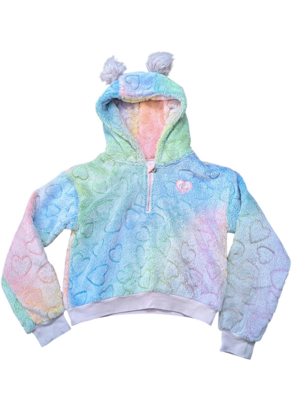 Huňatá mikina duhová pro holky secondhand River Island