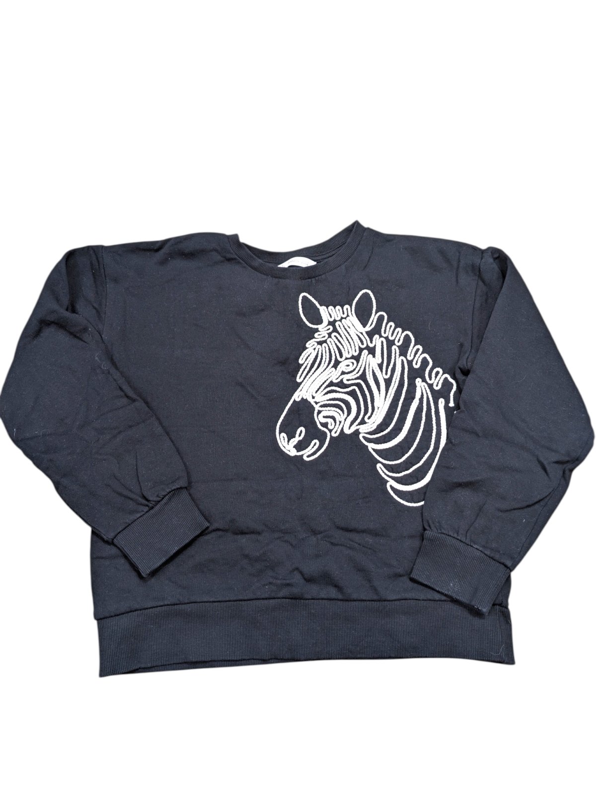 Černá mikina s nášivkou zebry pro holky secondhand secondhand Mango