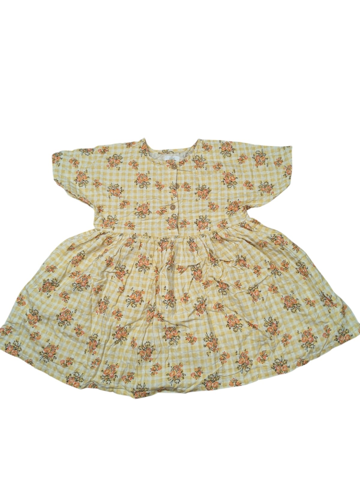 Žluto-bílé šaty s květinami pro holky secondhand Next