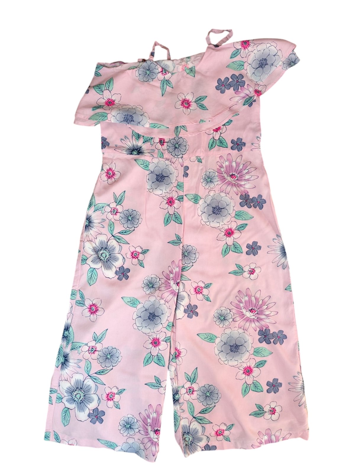 Růžový overal s kytičkami na ramínkách pro holky George