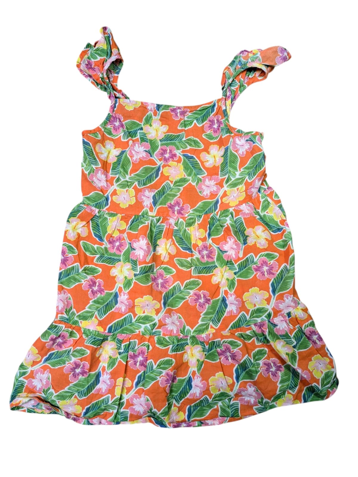 oranžové šaty s květinovým vzorem pro holky secondhand primark 